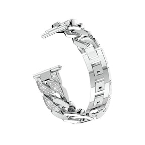 Diamond Denim Chain Metal Bands For Samsung S3/Galaxy Watch 46mm(Silver)