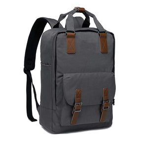 Waterproof Backpack for Women Girls 16 Inch College Vintage Travel Bag-DarkGray