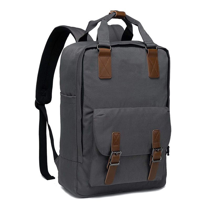 Waterproof Backpack for Women Girls 16 Inch College Vintage Travel Bag-DarkGray