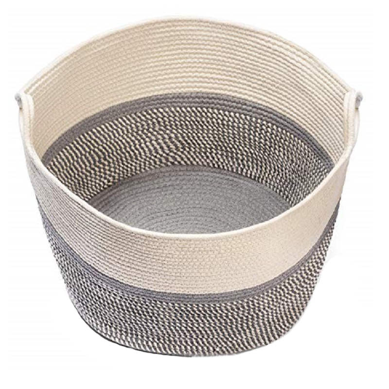 Extra Large Cotton Rope Woven Basket Clothes Storage Basket with Handles