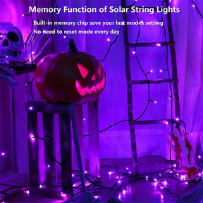 2Pcs Solar Christmas Lights 39ft 100 LED 8 Modes Solar String Lights Waterproof-Purple