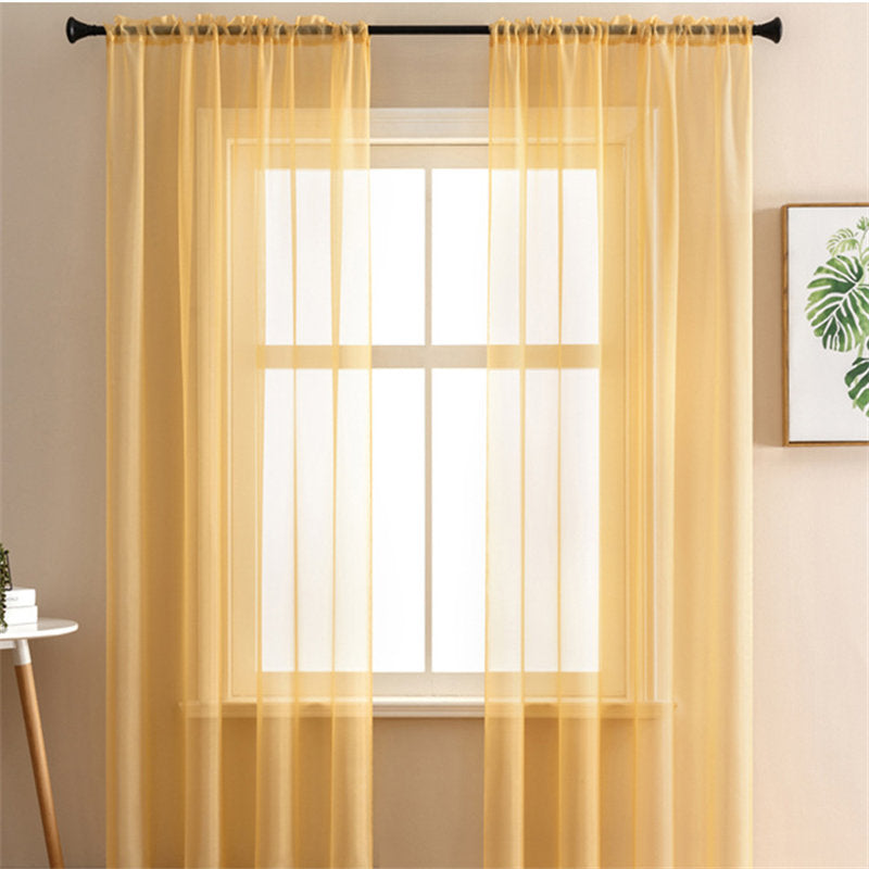 2 Panels Sheer Voile Rod Pocket Elegance Curtains for Living Room Bedroom-13