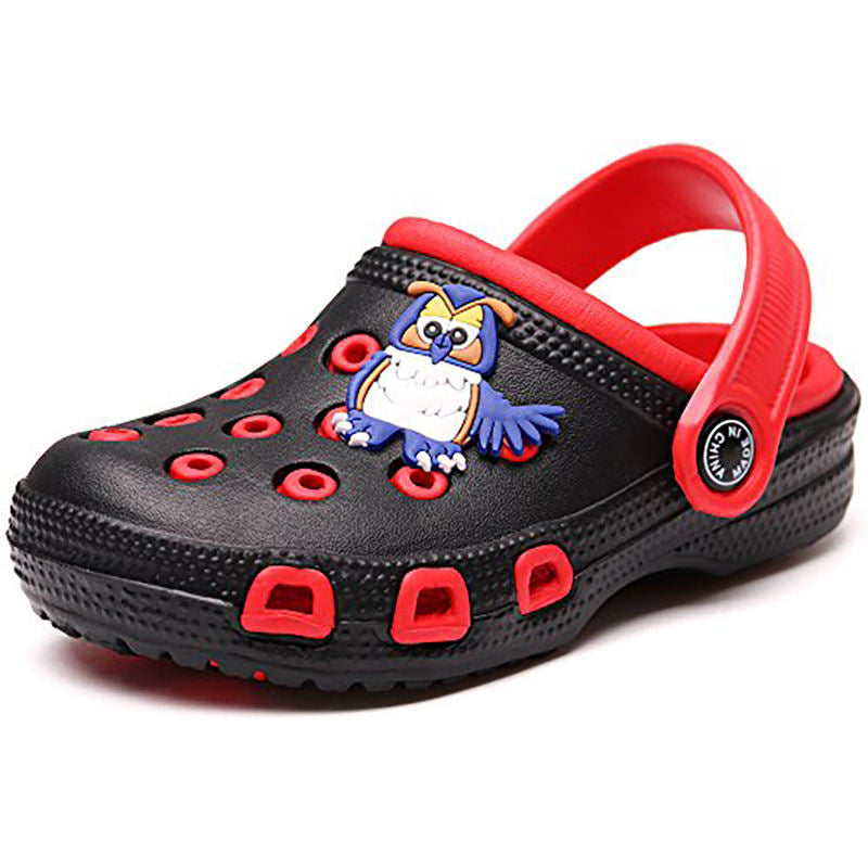 Kids Cute Garden Shoes Cartoon Sandals Children Beach Slipper-Black