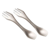 2Pcs 3-in-1 Ultralight Titanium Spork for Backpacking and Camping