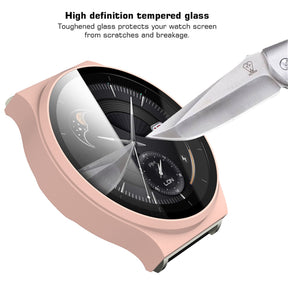 Matte PC Case With Tempered Glass Cover For Huawei GT2 Pro -Pink