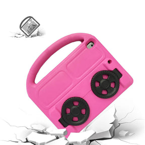Wheel iPad Case For iPad 7/8/9 Air 3 Pro 10.5 inch Shockproof Stand Cover With Handle Stand-Rose