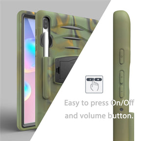 Shock Wave Kickstand Case Anti-Fall Protection With Pencil Holder For Samsung Tab S6 10.5inch T860/T865/T867(2019)-Camouflage
