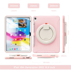 Tablet Case For iPad 10th Full Body Protection with 360¡ã Stand Portable-Pink