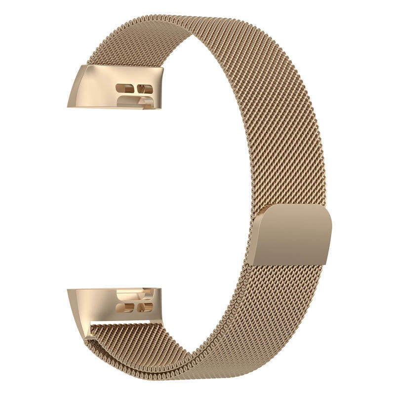 For Fitbit Charge 3 Wristband Milanese Replacement Stainless Steel Watch Band-Champagne