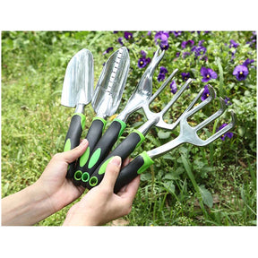 5 Pack Garden Tool Set Garden Hand Shovels Aluminum Alloy Garden Trowels with Ergonomic Rubberized Non-Slip Grip