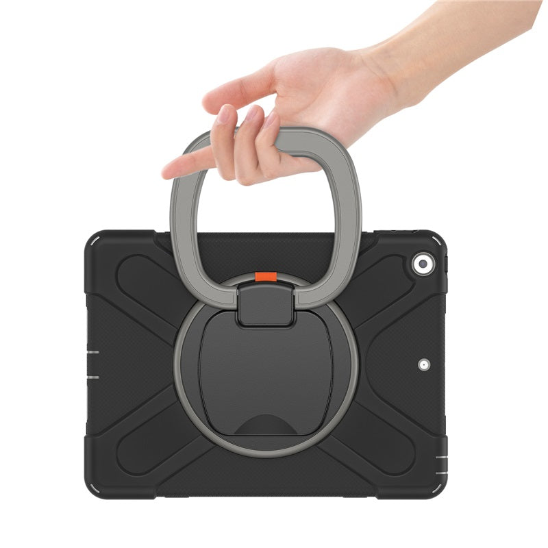 B-OnePiece iPad Case+Neck Strap For iPad Mini 1/2/3/4/5/6-Black&Gray