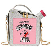 Women Fashion Sequin Crossbody Bag Fun Gasoline Handbag-Silver