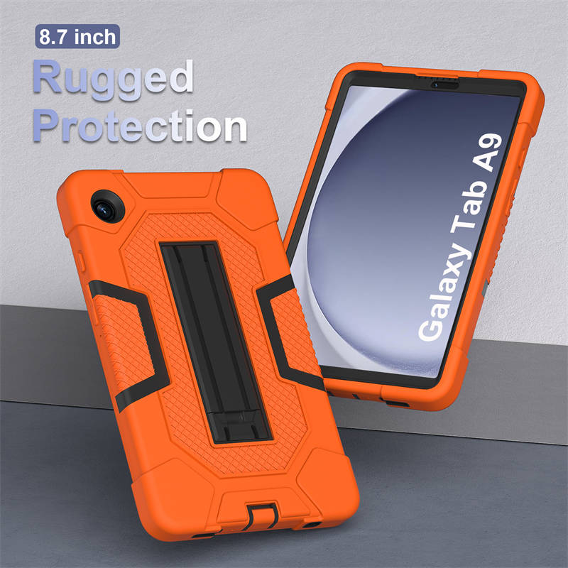 ShockProof Tablet Case with Stand for Samsung Galaxy A9 8.7 Inch-OrangeBlack