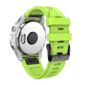 Silicone Replacement Band 20mm Quick Release Easy Fit For Garmin Fenix 5S/5S Plus/6S/6S Pro Smartwatch Black Steel Buckle-Lime