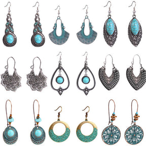 9 Pair of Vintage Drop Dangle Earrings Set for Women