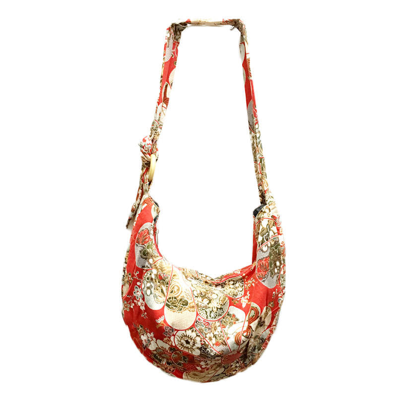 Womens Sling Crossbody Bag Ethnic Print Shoulder Bag with Adjustable Strap-C