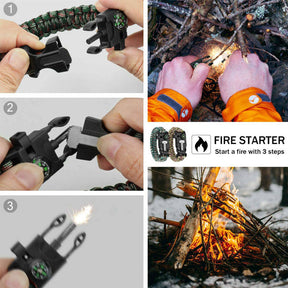 2Packs Hiking Gear Traveling Camping Gear Kit Bracelet Adjustable-C