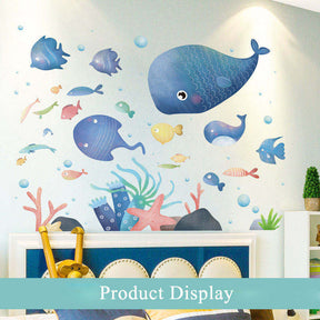 Creative Cartoon Removable 3D Wall Stickers Under The Sea World Shoal of Fish Decoration For Children Room-03