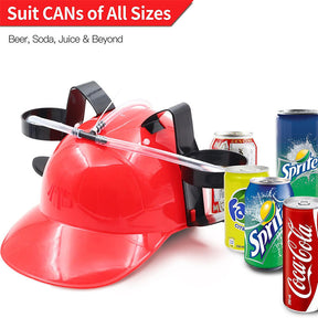 2 Packs Beer Helmet Drinking Hat The Beer Hat Drinking Holder or Soda Drink Hat Party Fun Beverage Gadgets Black