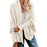 Women's Batwing Knitted Oversized Slouchy Solid Cardigan Sweater Knit Outwear-Apricot