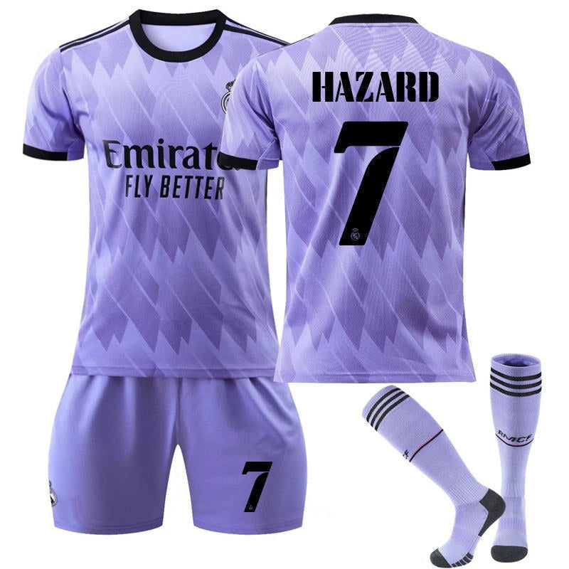 HAZARD #7 Real Madrid Club Away Jersey 2022/23 Soccer Jersey Kit For Adult Kids