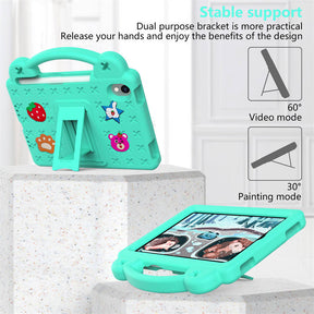 Strawberry iPad Mini 6 Case 8.3 Inch Shockproof Cover with Handle Band Shoulder Strap-MintGreen