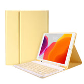 Keyboard Case For iPad Ultra Thin Full-Size Silent With Numeric Bluetooth Wireless Keyboard Pen Slot-Yellow