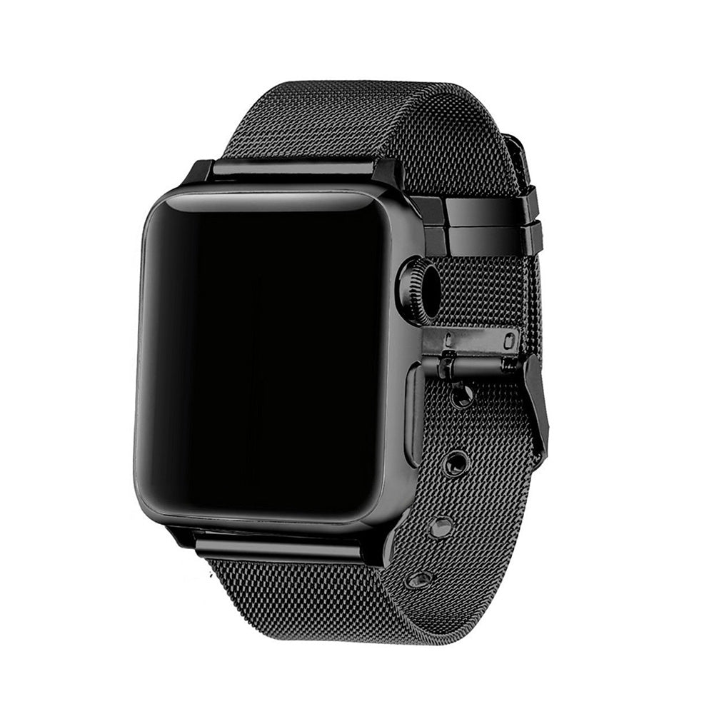 Buckle Metal Mesh Watch Watch Band For Apple Watch SE/6/5/4/3/2/1(Black)