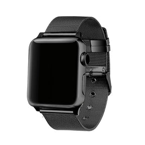 Buckle Metal Mesh Watch Watch Band For Apple Watch SE/6/5/4/3/2/1(Black)