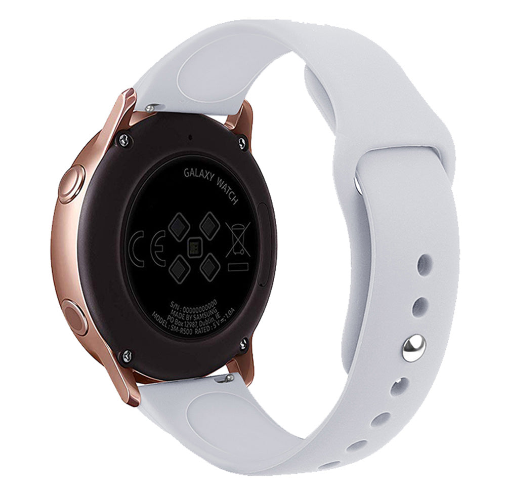 FKGJ 20MM Silicone Watch Bands Quick Release Strap Replacement Wristband For Samsung For Women-White