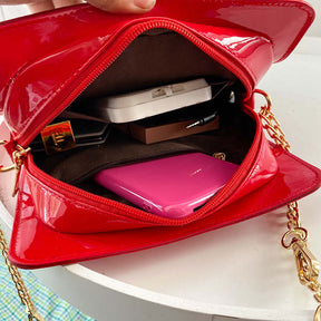Fashion Telephone Shaped Shoulder Bag Ladies Funny Crossbody Bag-Red