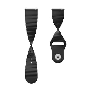 Wave Style Silicone Watch Band For Samsung Galaxy Watch 42/46mm Gear S3 Frontier/Classic(Black)