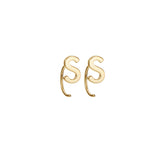 Alphabet Letter Earrings Personalized Initial Stud for Ladies Girls-S