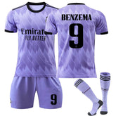 BENZEMA #9 Real Madrid Club Away Jersey 2022/23 Soccer Jersey Kit For Adult Kids
