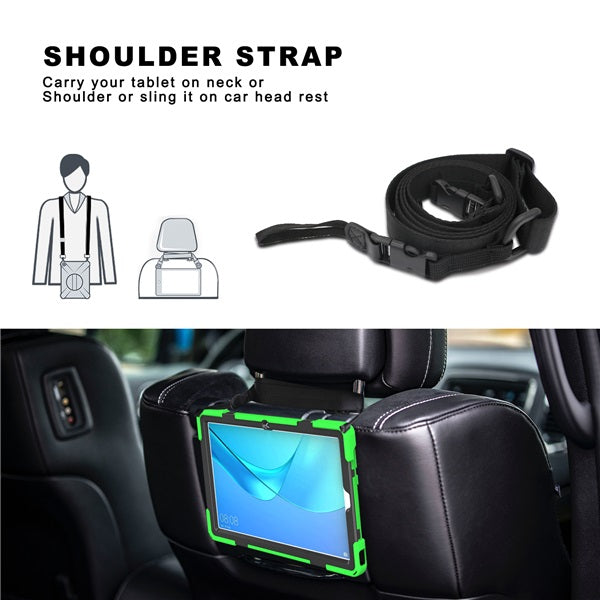 OnePiece Tablet Case Bulit-in Kickstand/Hand+Neck Strap For HuaWei MediaPad M6 10.8 2019/Matepad 10.8-Green