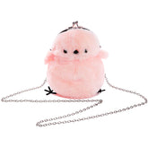 Women Cute Chick Plush Crossbody Bag Chic Small Cell Phone Wallet For Girls-Pink