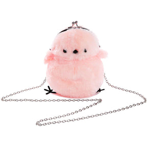 Women Cute Chick Plush Crossbody Bag Chic Small Cell Phone Wallet For Girls-Pink