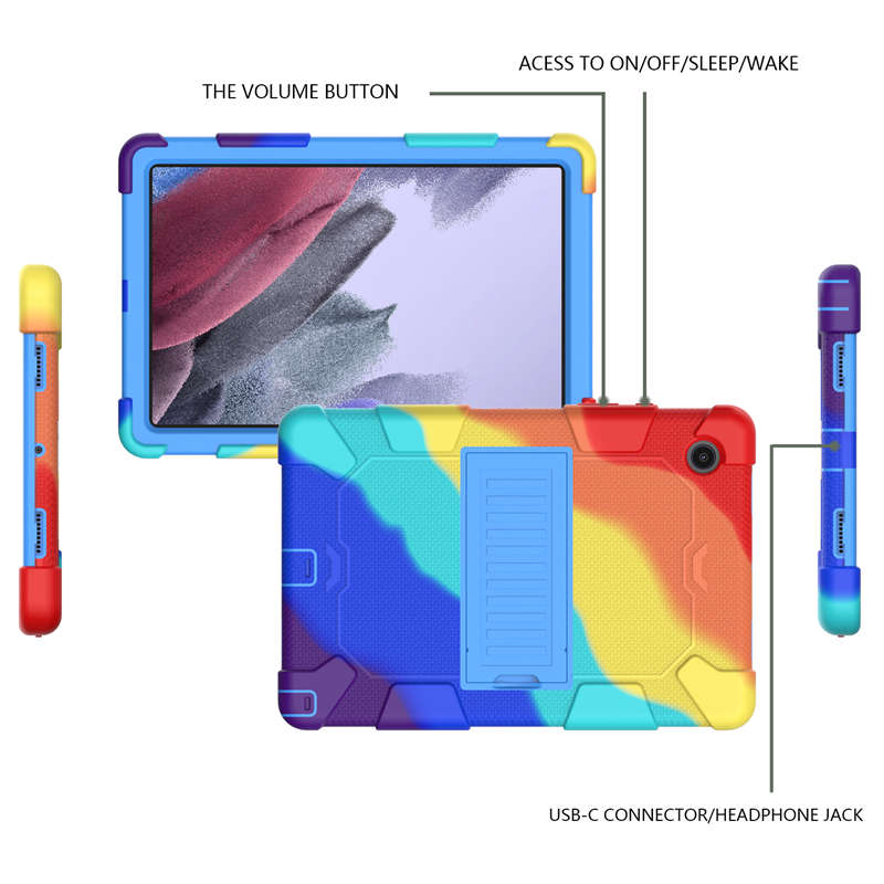 Samsung Tablet Case For Galaxy Tab A8 10.5inch 2021 (SM-X200/SM-X205/SM-X207)-GoldRose-RainbowBlue