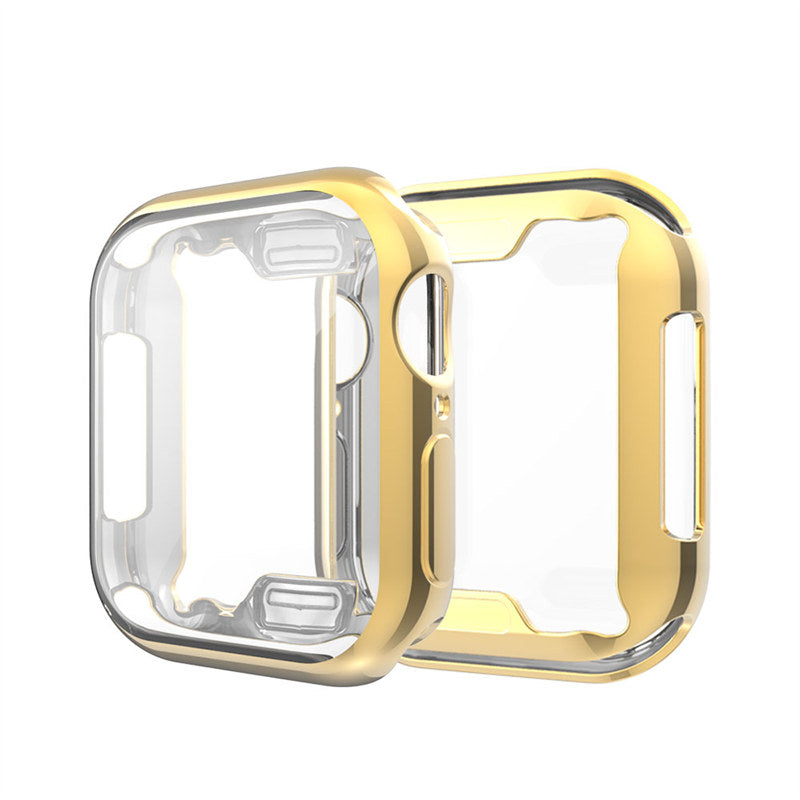 TPU All Around Screen Protective Cover for iWatch SE/6/5/4/3/2/1-Gold