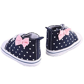 Infant Canvas Soft Sole Anti-Slip Sneakers Toddler Love Print Shoes For Boys Girls-White