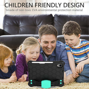 Hive iPad Case For iPad Mini 6 Durable Stand Cover With Shoulder Strap-BlackAqua