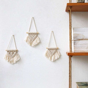 3 Pcs Mini Boho Macrame Wall Hanging for Bedroom Living Room