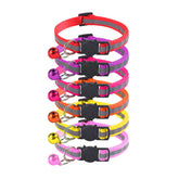 6Pcs Breakaway Cat Collar with Bell Stripe Reflective Collars-A