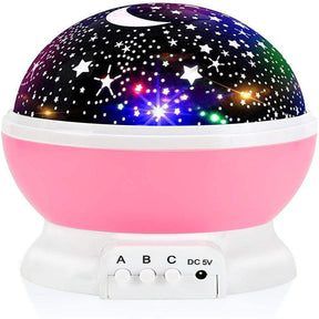 Star Night Light for Kids Nebula Star Projector 360 Degree Rotation 4 LED Bulbs 9 Light Color Changing with USB Cable Romantic Gifts-Pink