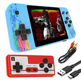 3.5inch Screen Retro Handheld Game Console 800 Classic FC Games Support to TV Output-Two Players-Blue