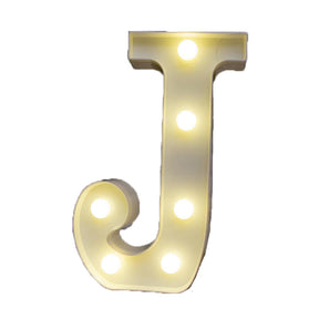 Decorative Led Light Up Number Letters White Plastic Marquee Number Lights Sign Party Wedding Decor Battery Operated (J)