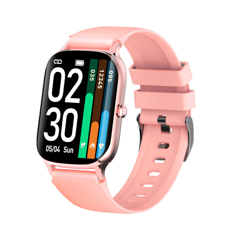 F37 HD Smart Watch Fitness Tracker with Blood Oxygen Temperature Sleep Monitor-Pink