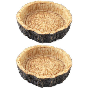 2 Pack Natural Resin Reptile Food Bowl for Lizards