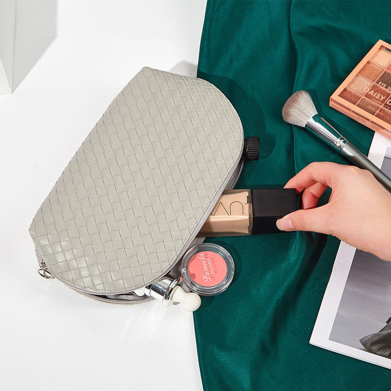 PU Makeup Bags Waterproof Makeup Pouch Women's Travel Toiletry Bag Accessories Organizer-Grey