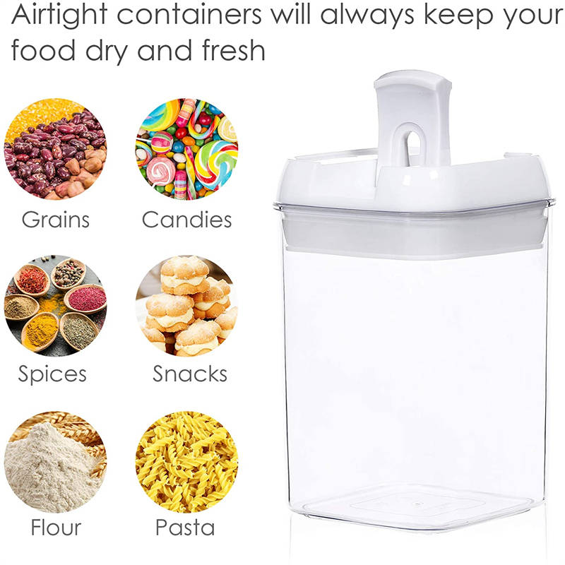 7 Pieces Plastic Food Storage Containers with Easy Lock Lids for Kitchen Pantry Organization and Storage -White Lid